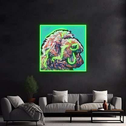 Golden Doodle Dog Bright Colorful Pop Dog Artwork Neon Led Signs - Shineneon