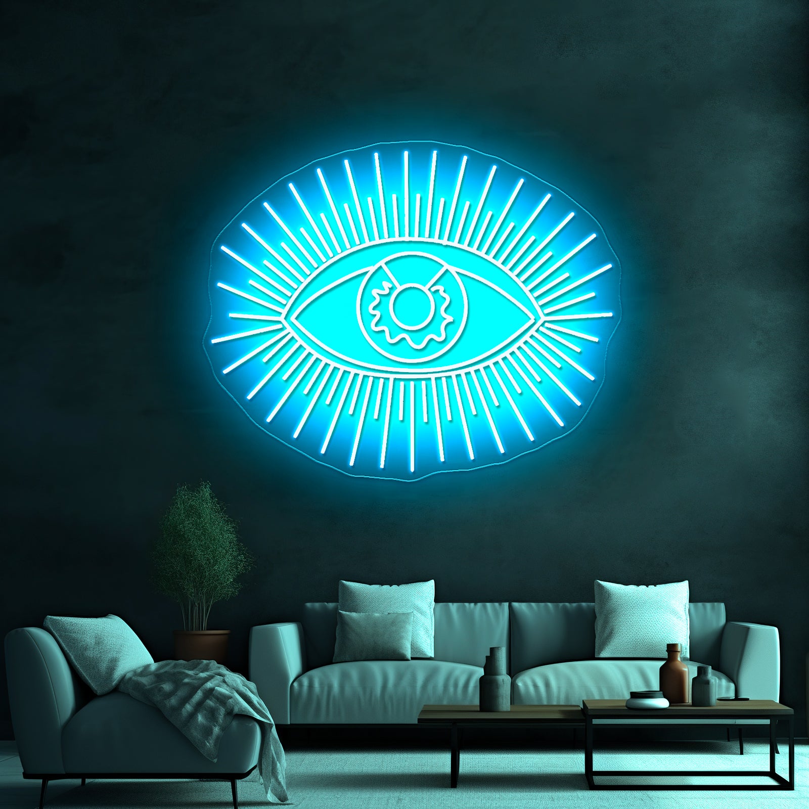 Golden Eye Wall Decor Large Artistic Neon Signs Wall Art Led Signs