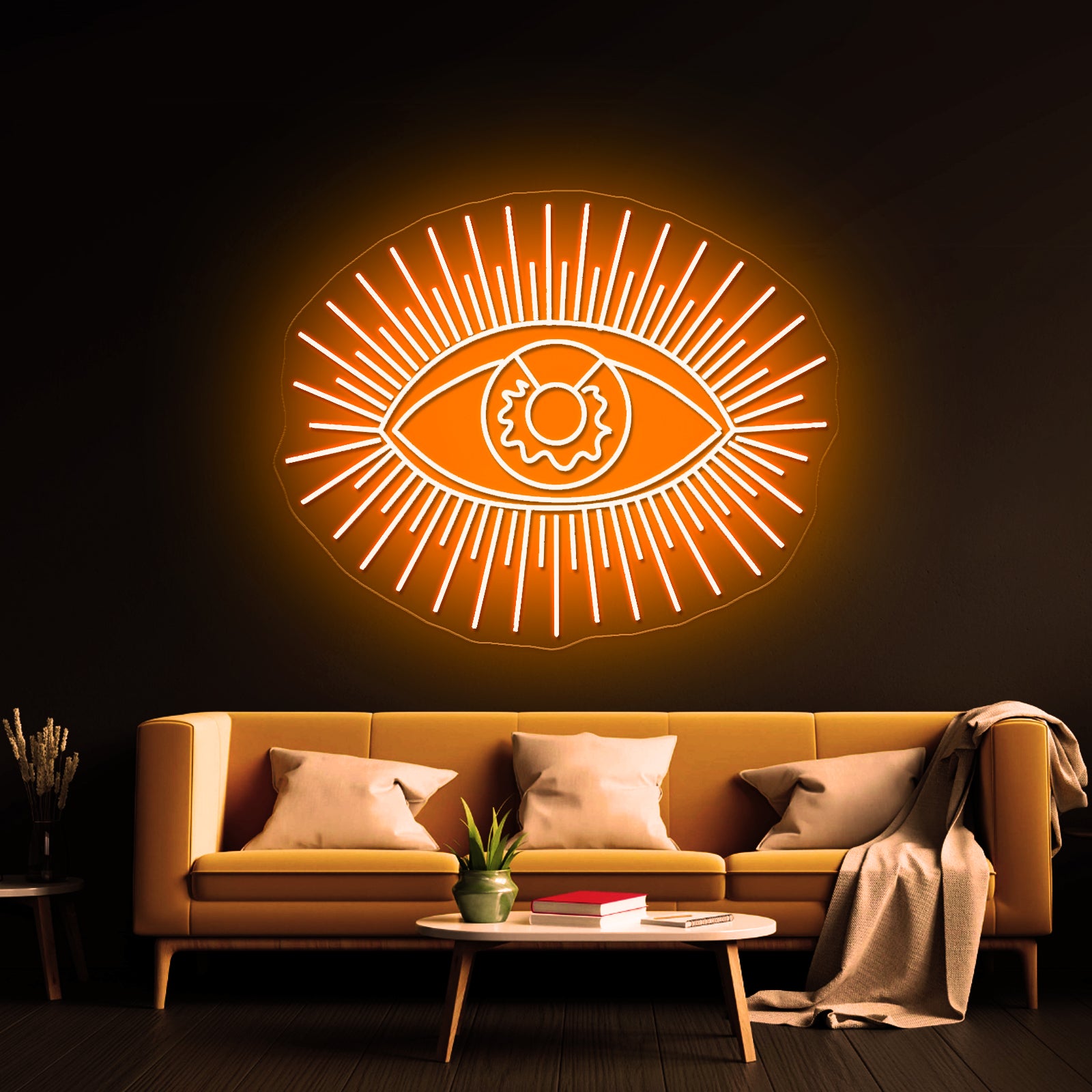 Golden Eye Wall Decor Large Artistic Neon Signs Wall Art Led Signs