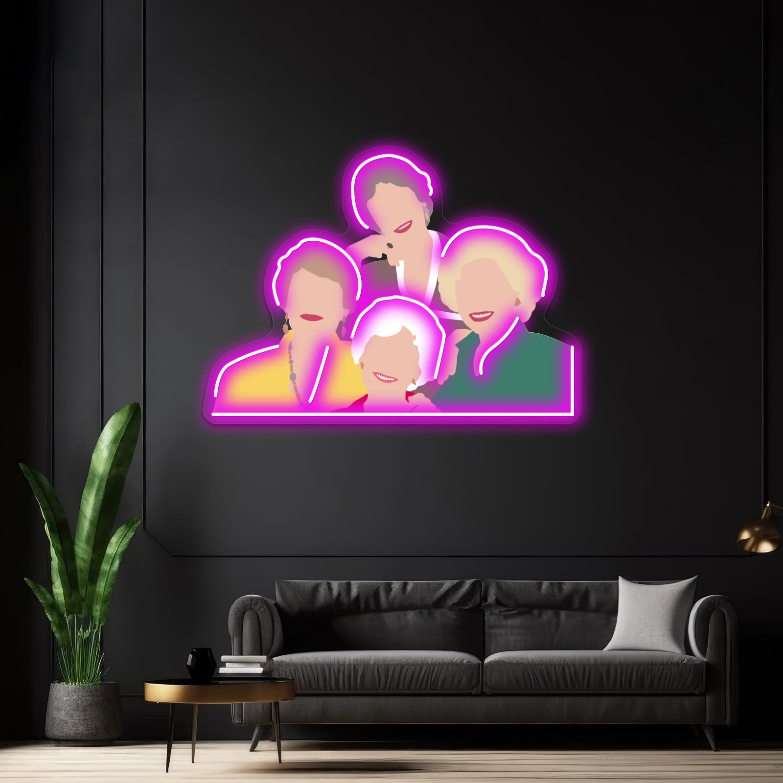 Golden Girls Artwork Neon Led Signs - LED neon sign close-up detail