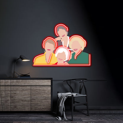 Golden Girls Artwork Neon Led Signs - Custom LED neon sign front view