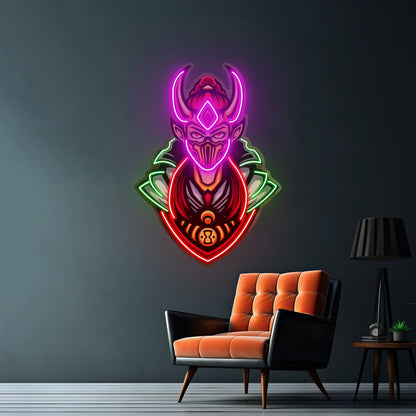 Golden Horned Lady Asassins Led Neon Sign Light Custom Led Signs - Shineneon