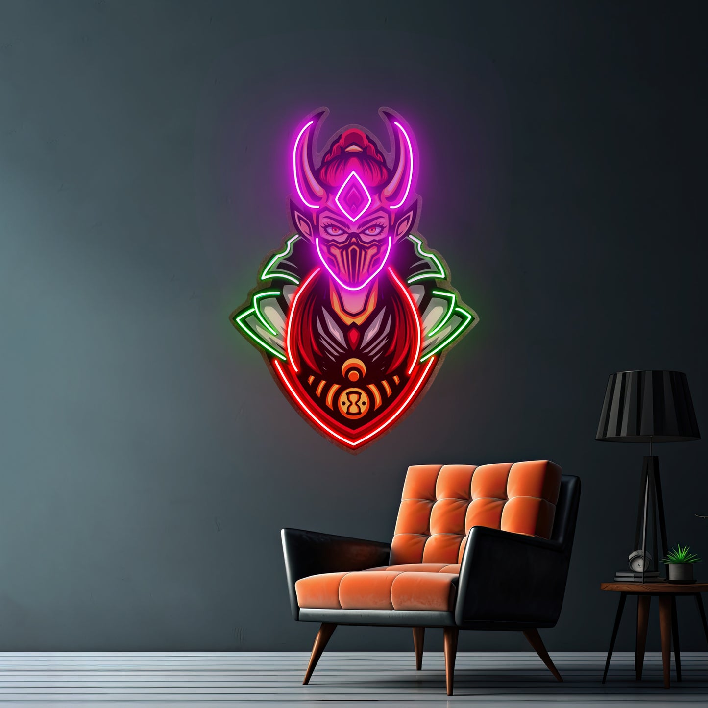 Golden Horned Lady Asassins Led Neon Sign Light Custom Led Signs