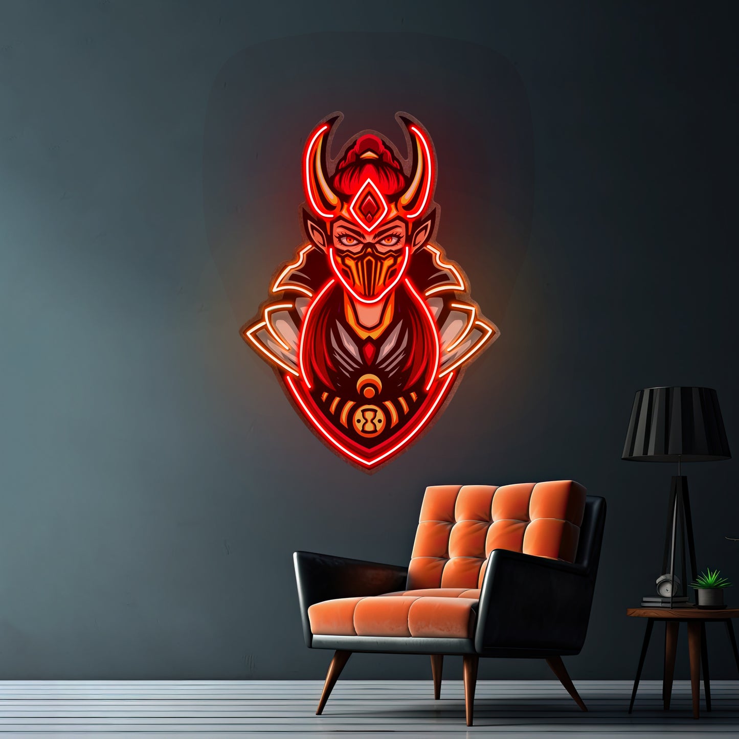 Golden Horned Lady Asassins Led Neon Sign Light Custom Led Signs