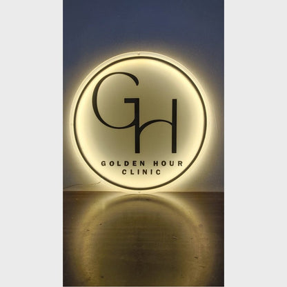 Golden Hour Clinic Acrylic Business Logo Sign - Shineneon