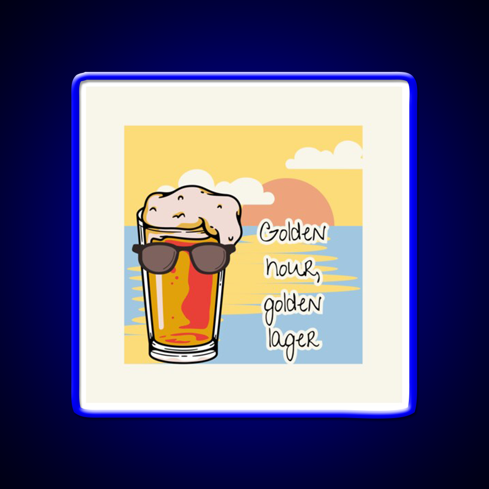 Golden Hour Golden Lager Retro Beer Beer Bar Decor Led Neon Sign Rgb Color - LED neon sign view 5
