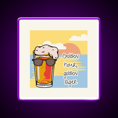 Golden Hour Golden Lager Retro Beer Beer Bar Decor Led Neon Sign Rgb Color - LED neon sign view 9
