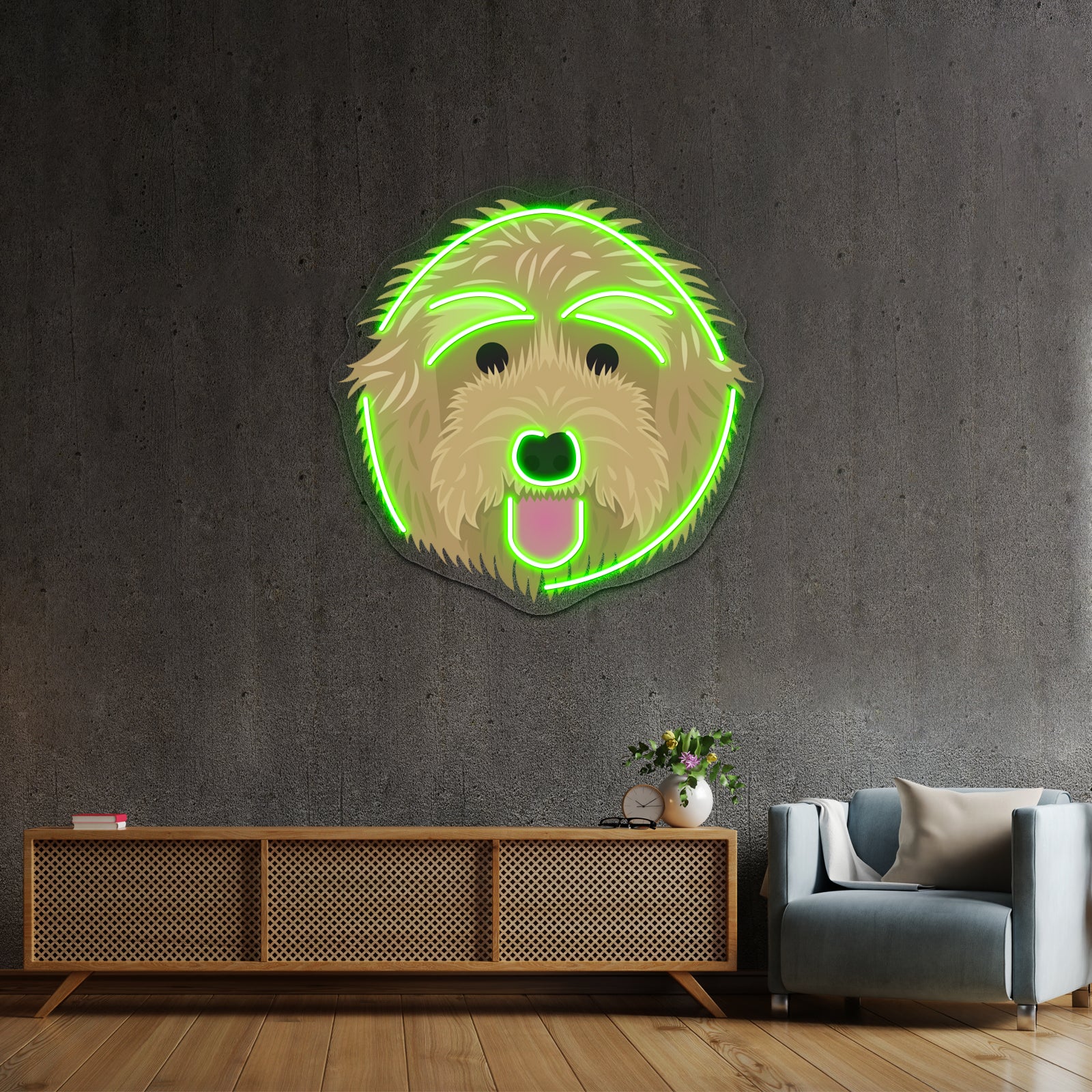 Golden Labradoodle Artwork Neon Led Signs