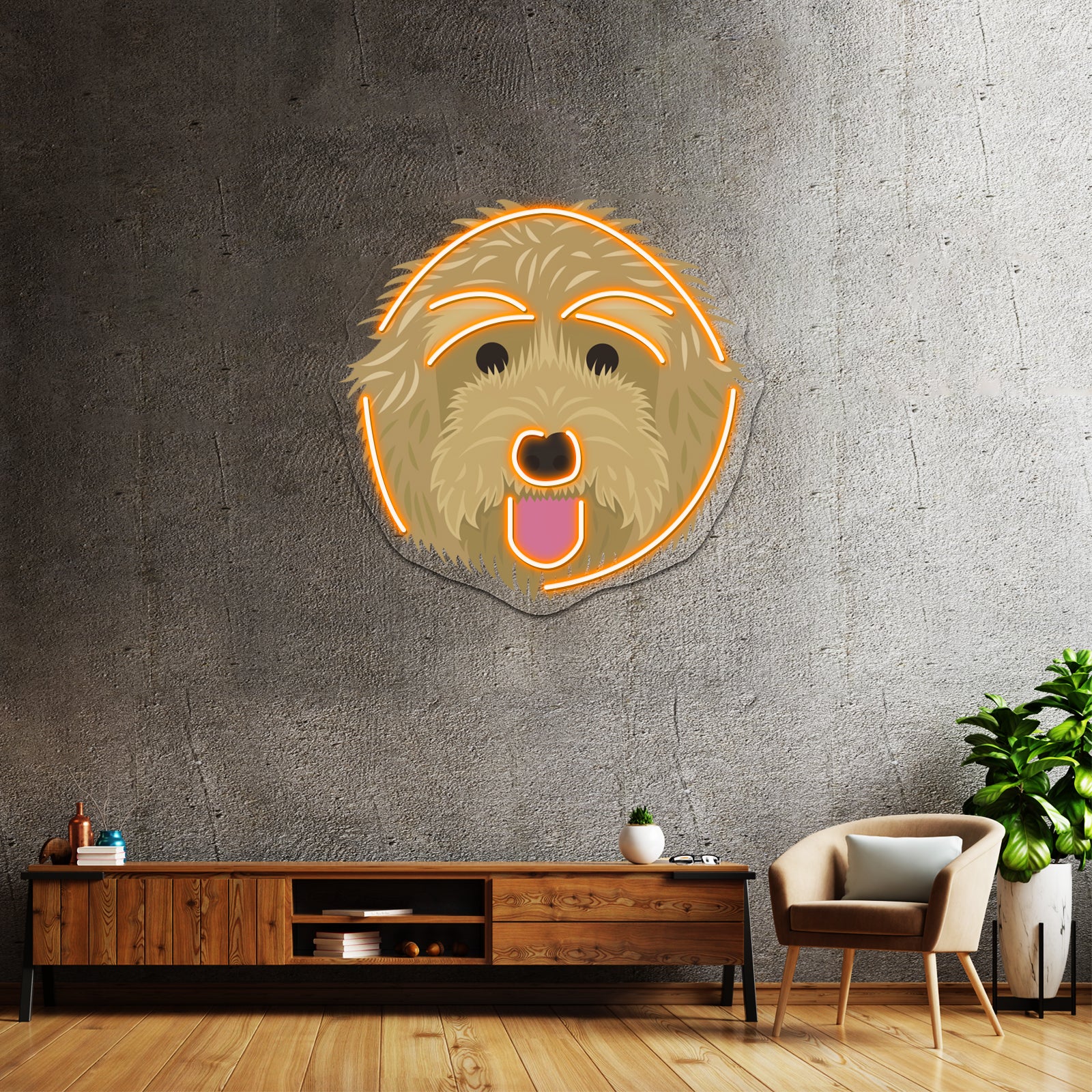 Golden Labradoodle Artwork Neon Led Signs