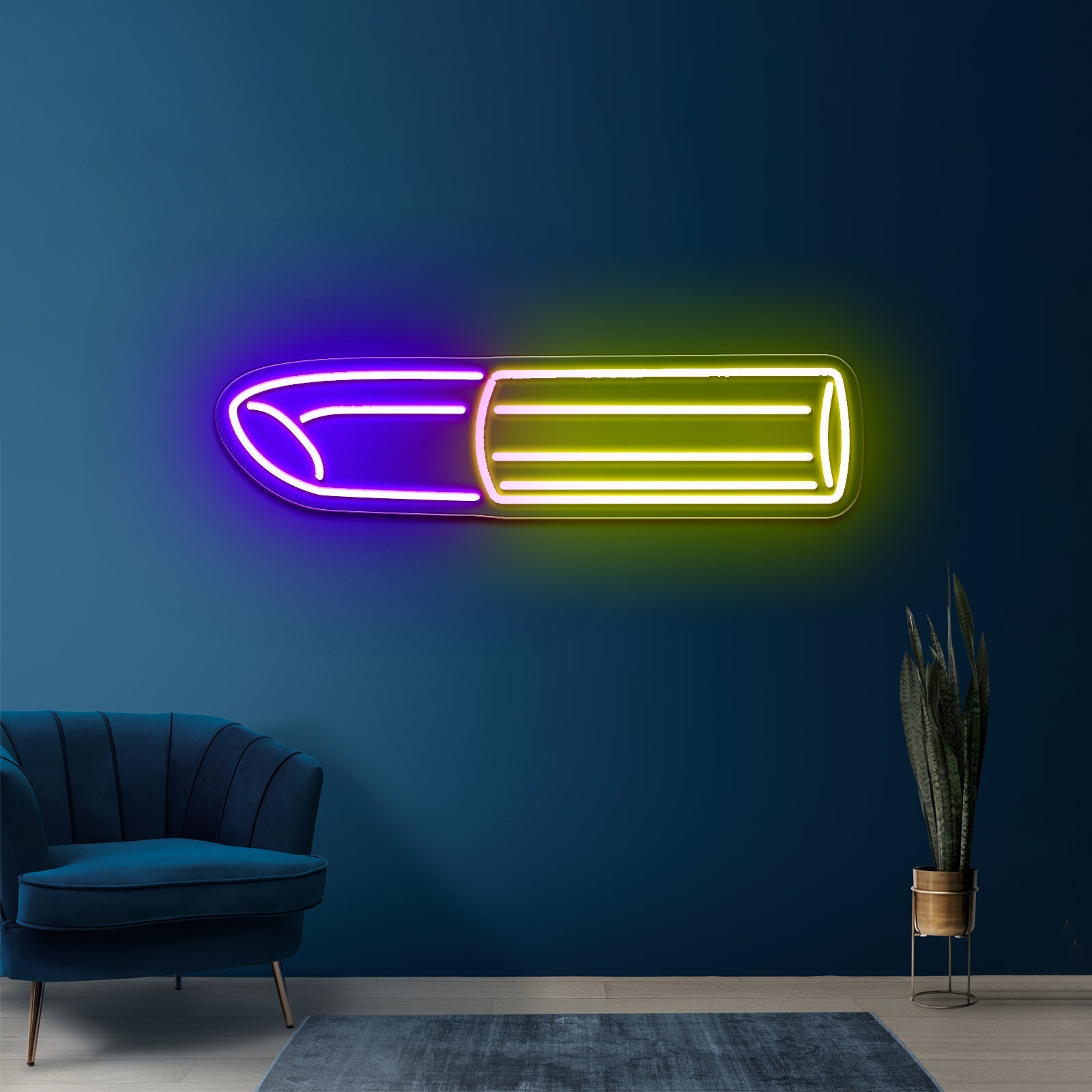 Golden Lipstick Artistic Neon Signs Wall Art Led Signs - Shineneon