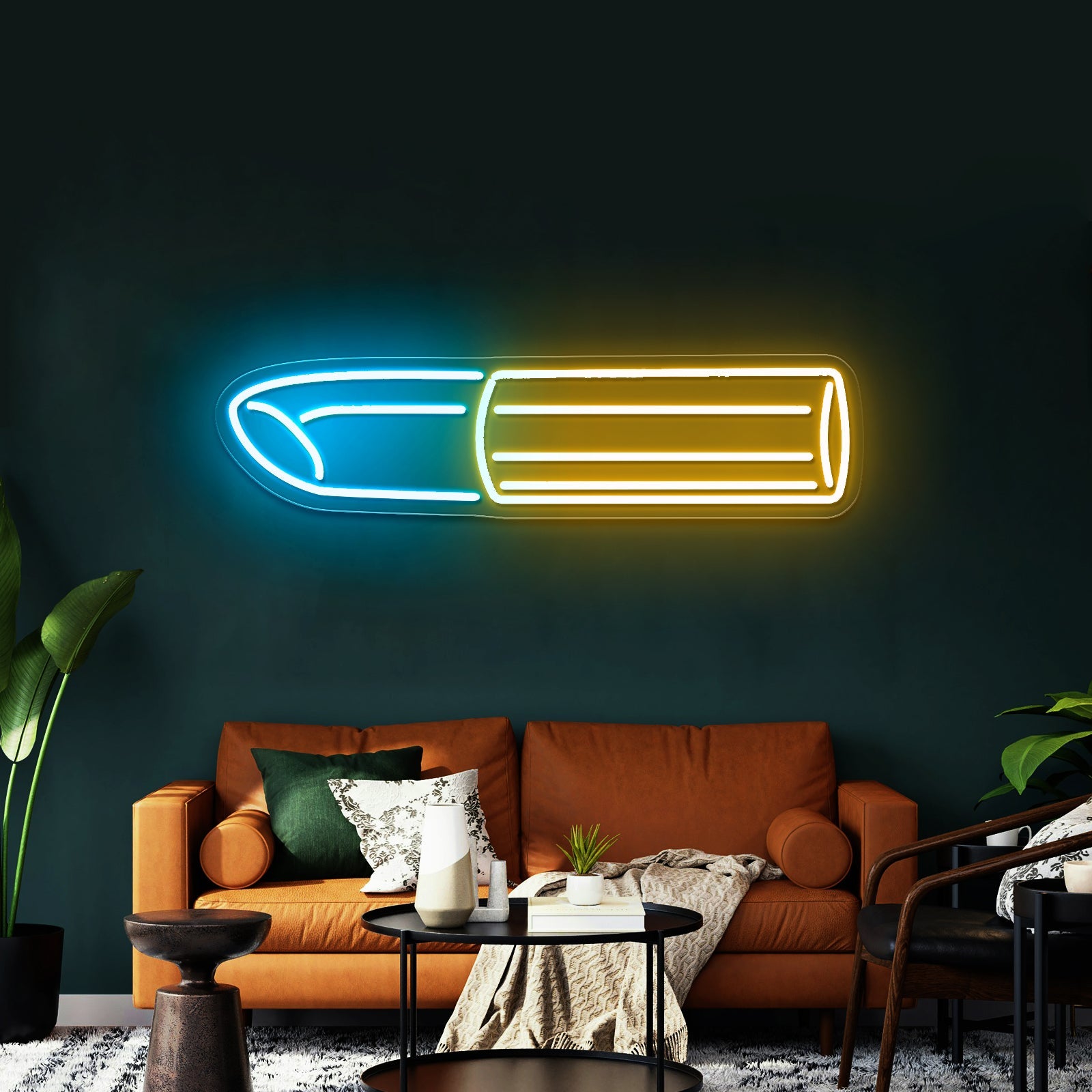 Golden Lipstick Artistic Neon Signs Wall Art Led Signs - Shineneon
