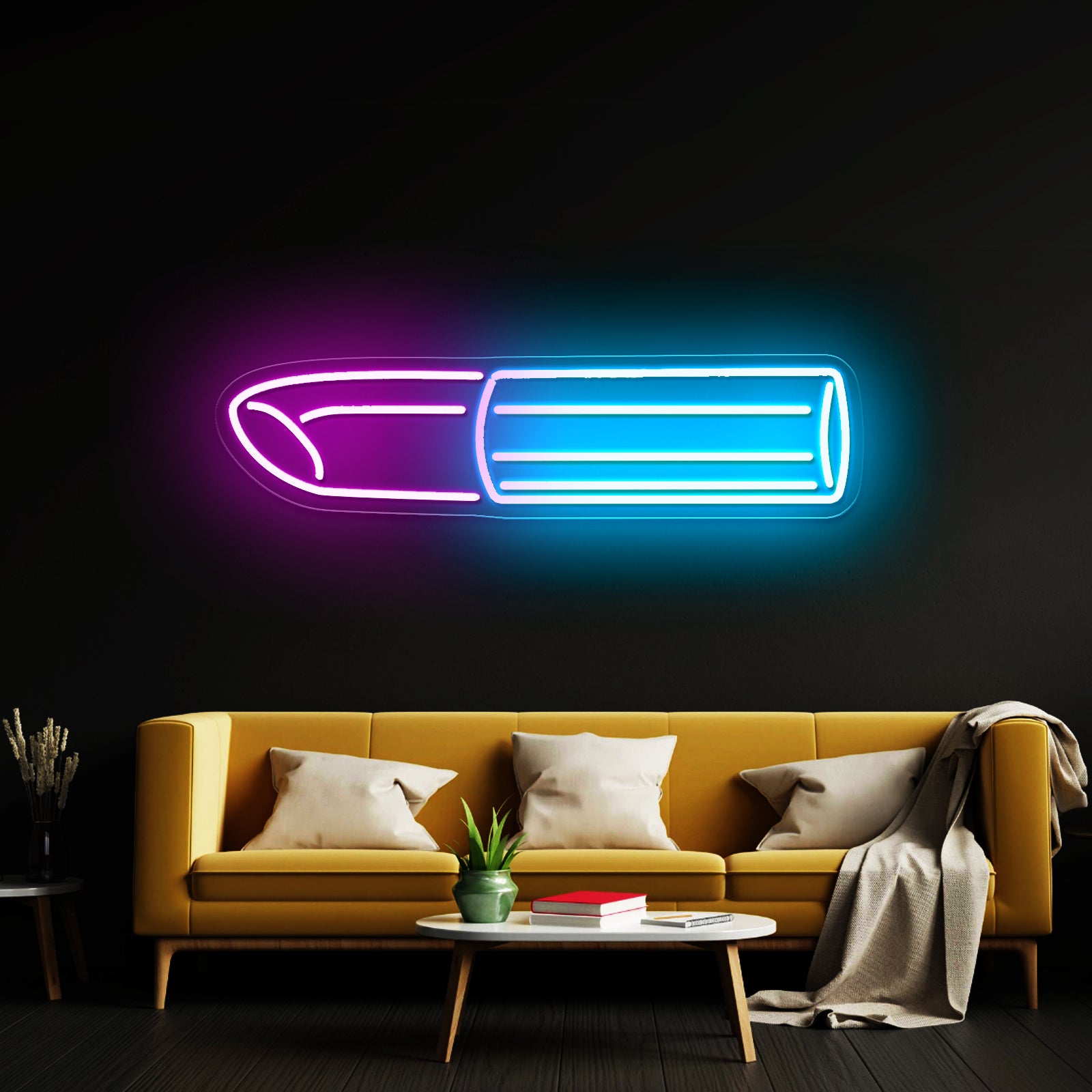 Golden Lipstick Artistic Neon Signs Wall Art Led Signs