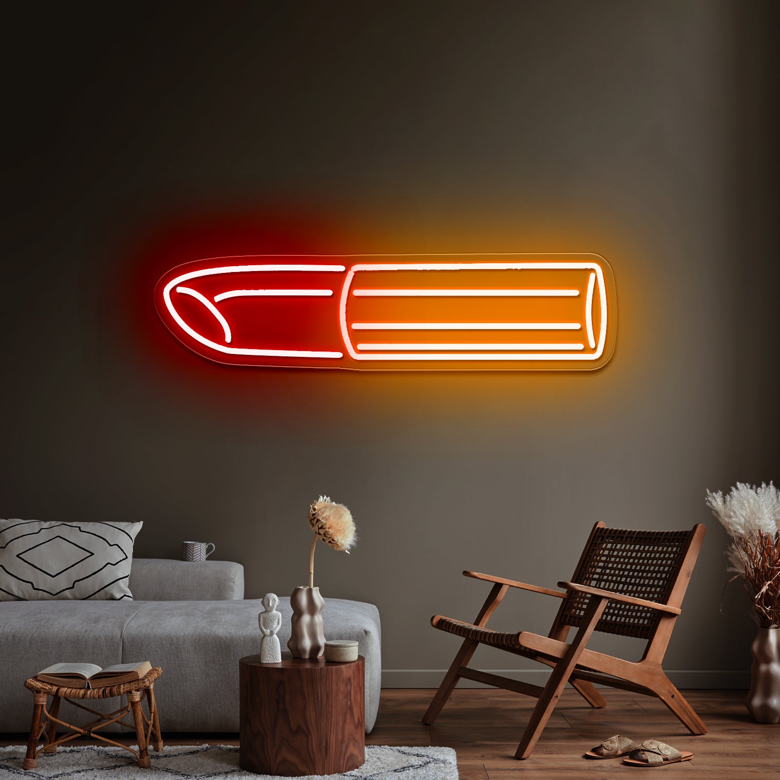 Golden Lipstick Artistic Neon Signs Wall Art Led Signs