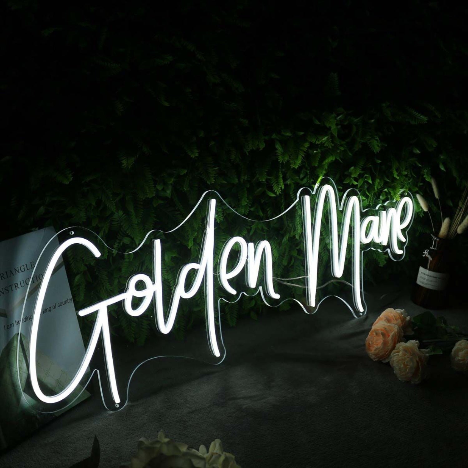 Golden Mane White Led Neon Sign - Shineneon