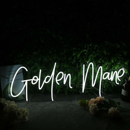 Golden Mane White Led Neon Sign - Shineneon