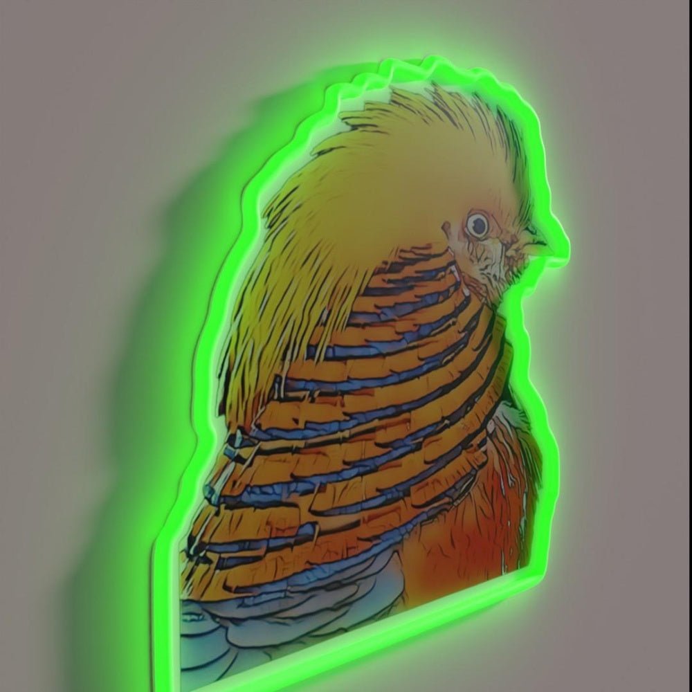 Golden Pheasant Colorful Bird Rgb Led Neon Sign - Shineneon