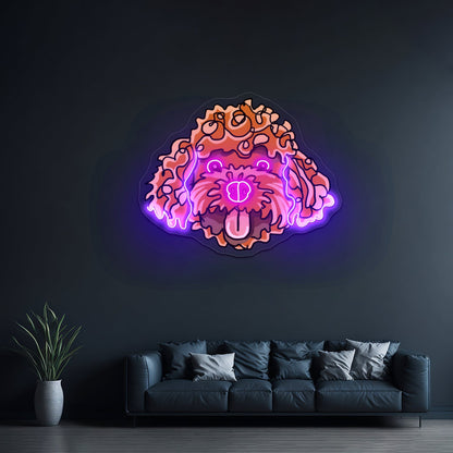 Goldendoodle With Bow Tie Cheap Custom Neon Signs - Shineneon