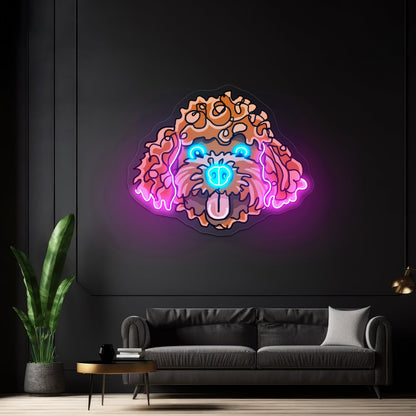 Goldendoodle With Bow Tie Cheap Custom Neon Signs - Shineneon