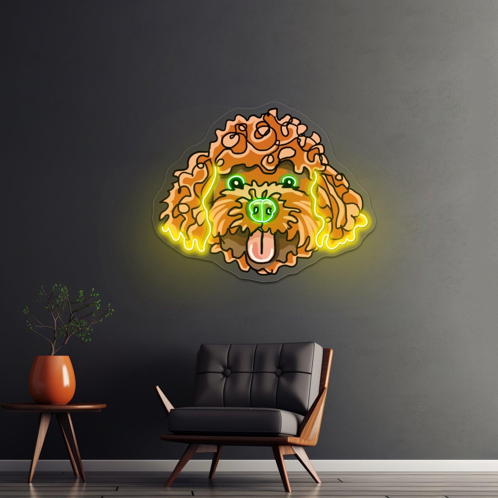 Goldendoodle With Bow Tie Cheap Custom Neon Signs - Shineneon