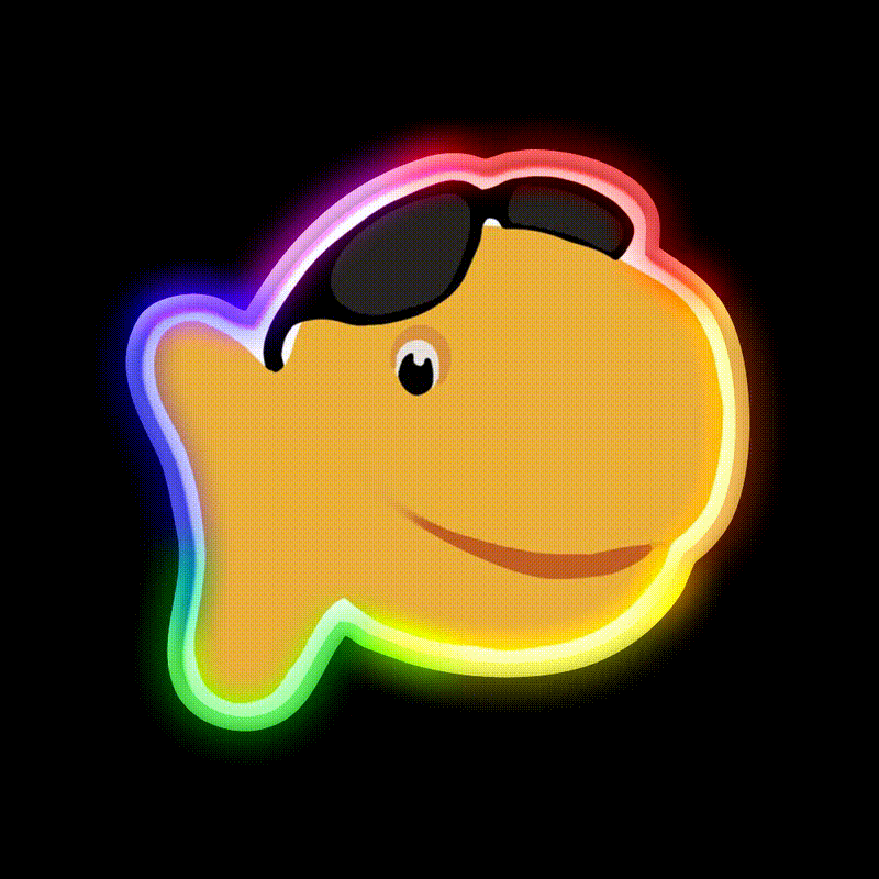 Goldfish Cracker Snack Food Led Neon Sign For Snack Room Rgb Color - LED neon sign close-up detail