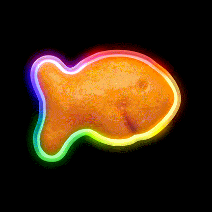 Goldfish Cracker Snack Food Led Neon Sign Rgb Color - LED neon sign close-up detail