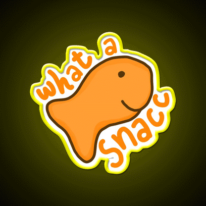 Goldfish Snack Quote Snack Food Led Neon Sign Rgb Color - Custom LED neon sign front view