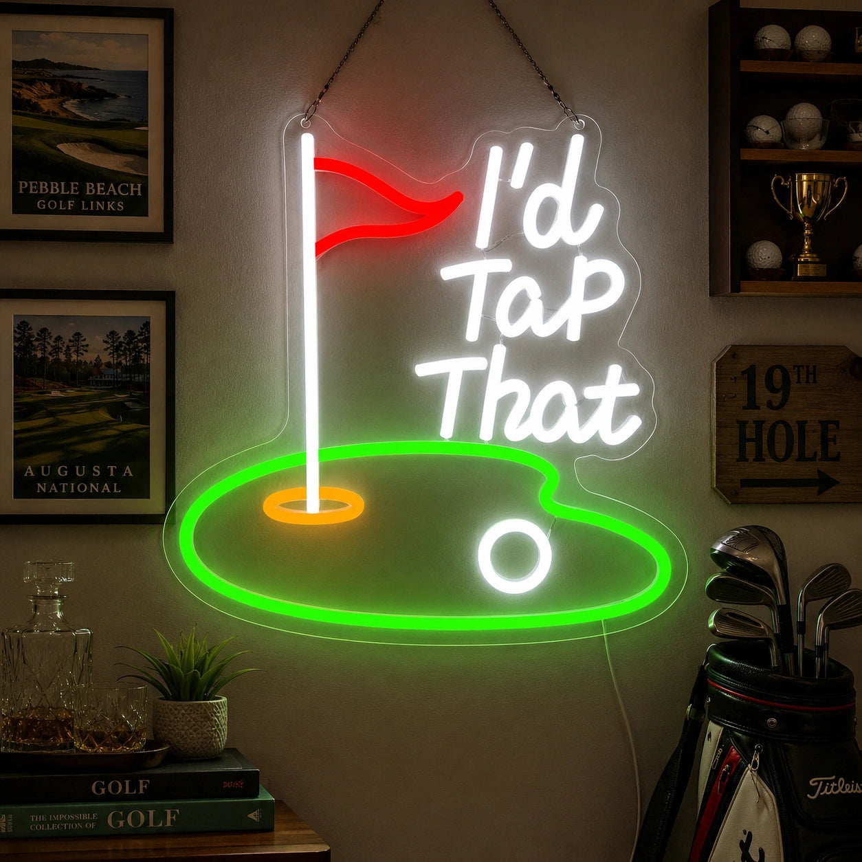 Golf Ball Tap Neon Sign LED Neon Sign real lifestyle scene