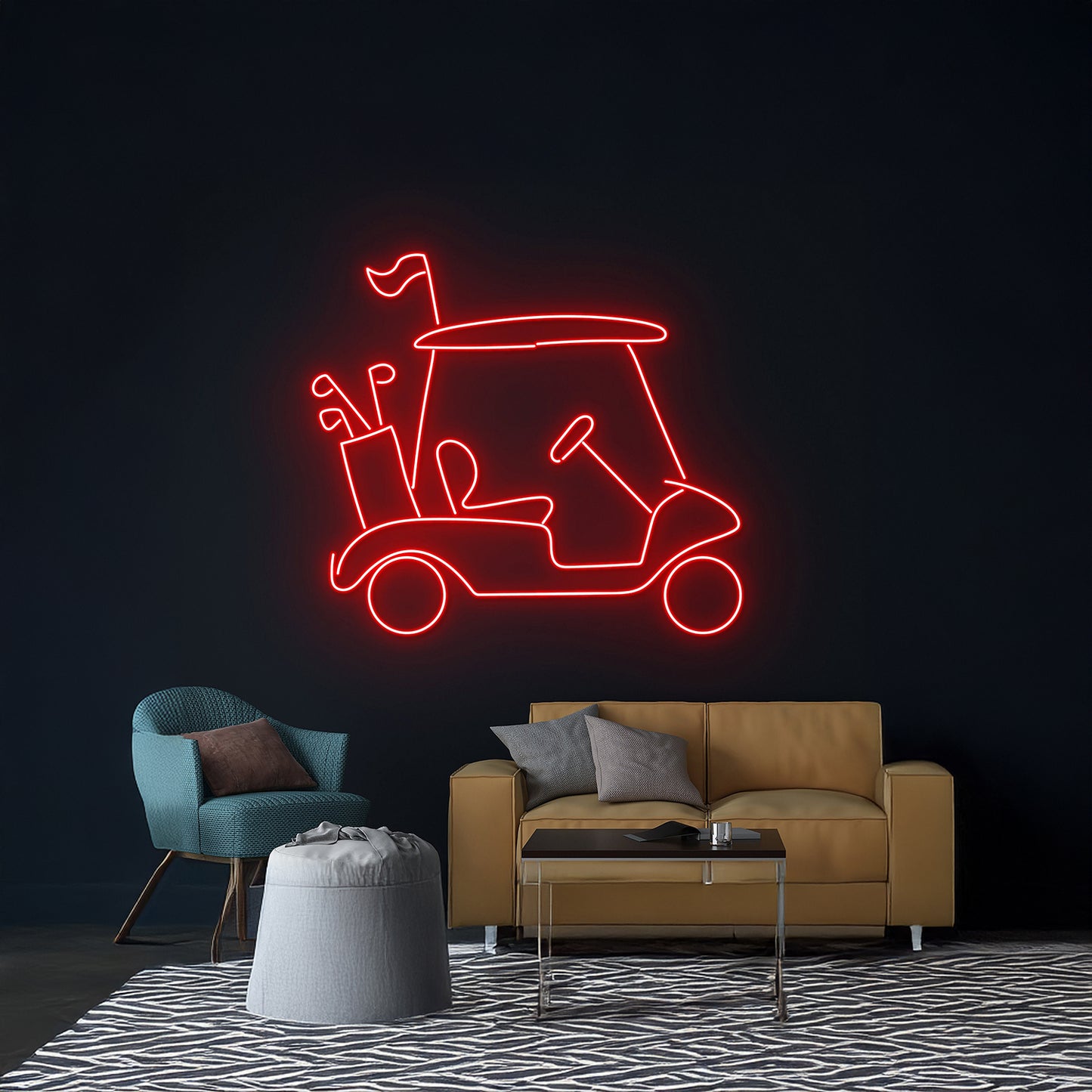 Golf Cart Neon Sign Player Neon Light