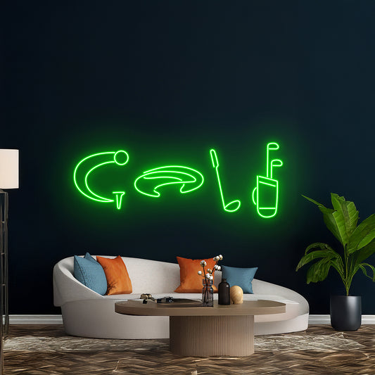 Golf Club Neon Sign Playing Golf Led Sign