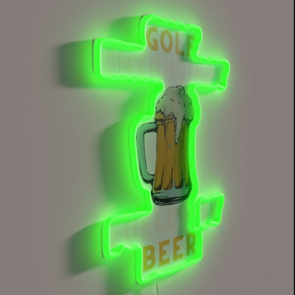 Golf Enthusiast Beer Rgb Led Neon Sign - Shineneon
