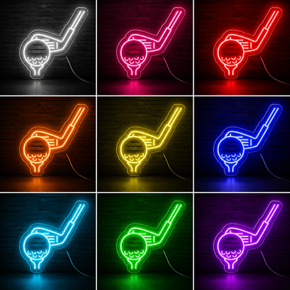 Golf Game Room LED Neon Sign color grid