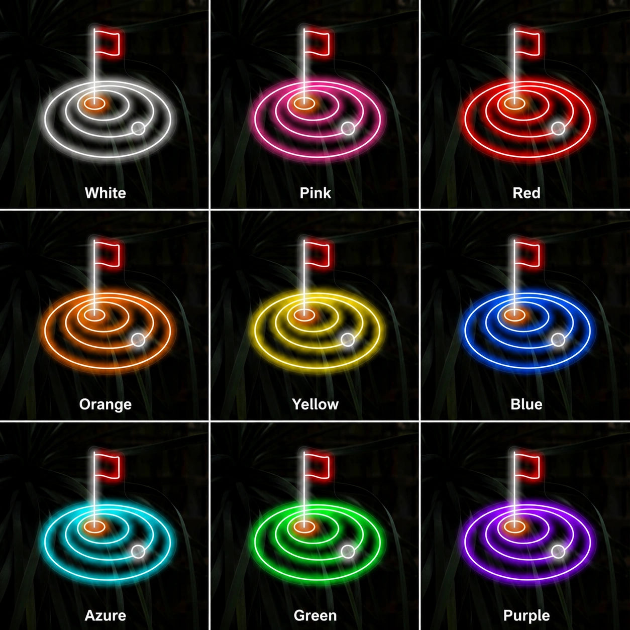 Golf Hole Flag Neon Sign LED Neon Sign color grid