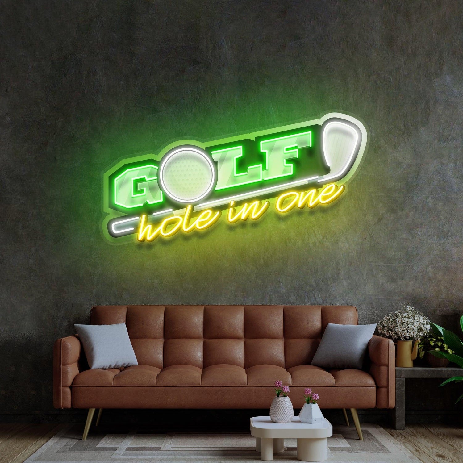 Golf Hole In One Uv Printed Led Neon Sign For Sports Bar Indoor Decor | Shineneon