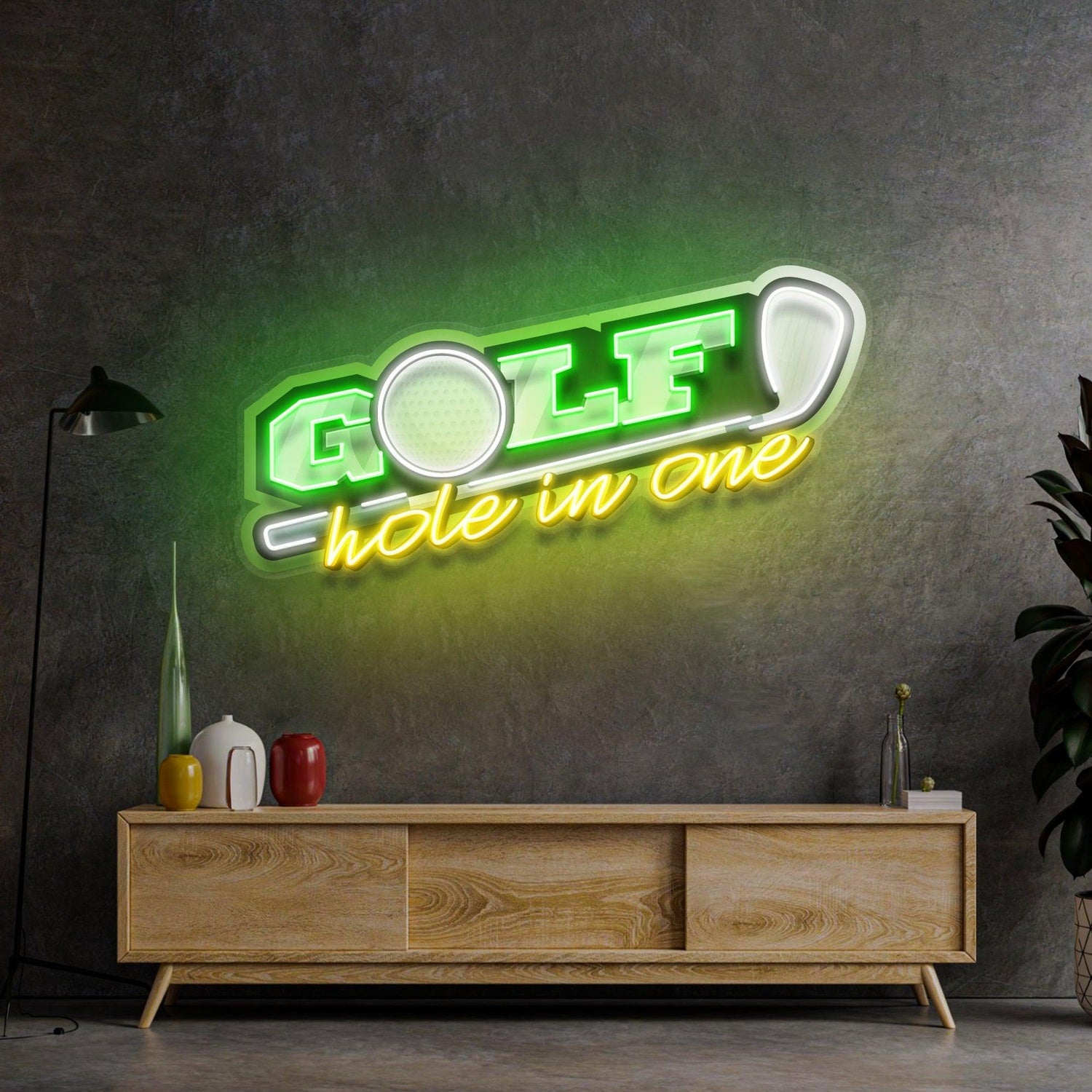 Golf Hole In One Uv Printed Led Neon Sign For Sports Bar Indoor Decor | Shineneon