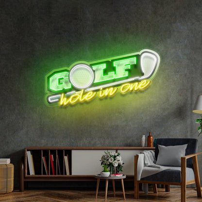Golf Hole In One Uv Printed Led Neon Sign For Sports Bar Indoor Decor | Shineneon