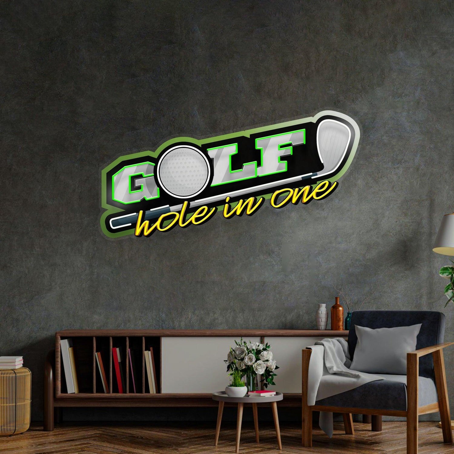 Golf Hole In One Uv Printed Led Neon Sign For Sports Bar Indoor Decor | Shineneon