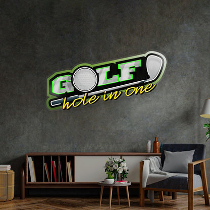 Golf Hole In One Uv Printed Led Neon Sign For Sports Bar Indoor Decor | Shineneon