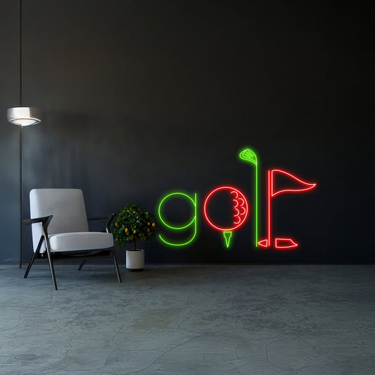 Golf Neon Light Playing Golf Led Sign