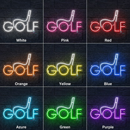 Golf Room Decor LED Neon Sign color grid