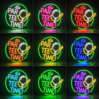 Golf Wall Decor LED Neon Sign color grid