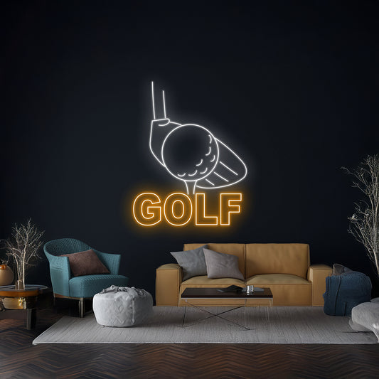 Golfer Led Light Sport Fan Club Room Wall Decor Game Led Sign