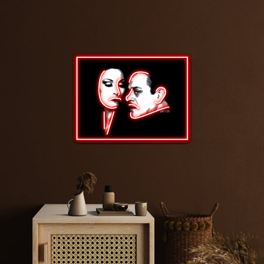 Gomez And Morticia Artwork Neon Led Signs