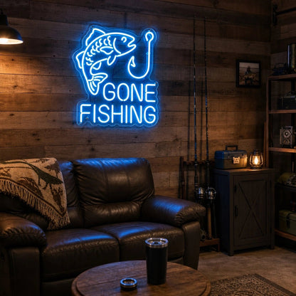 Gone Fishing Text LED Neon Sign - Shineneon