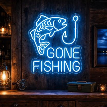 Gone Fishing Text LED Neon Sign - Shineneon