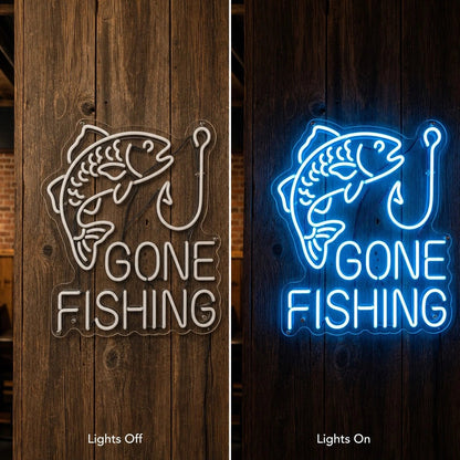 Gone Fishing Text LED Neon Sign - Shineneon