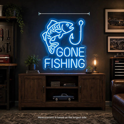 Gone Fishing Text LED Neon Sign - Shineneon