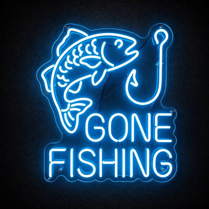 Gone Fishing Text LED Neon Sign - Shineneon