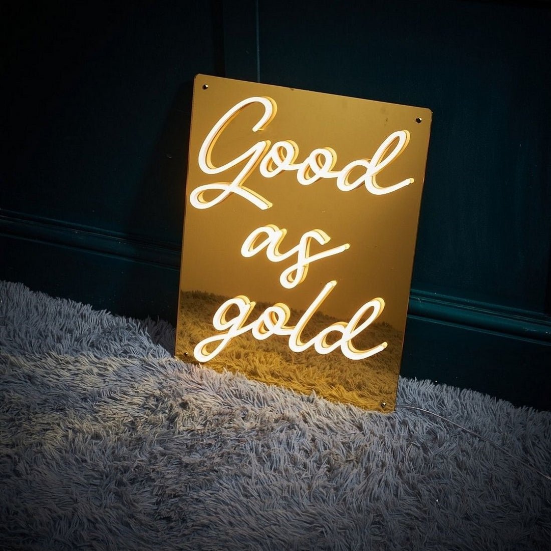 Good As Gold Neon Sign Golden Mirror Led Business Sign - Shineneon