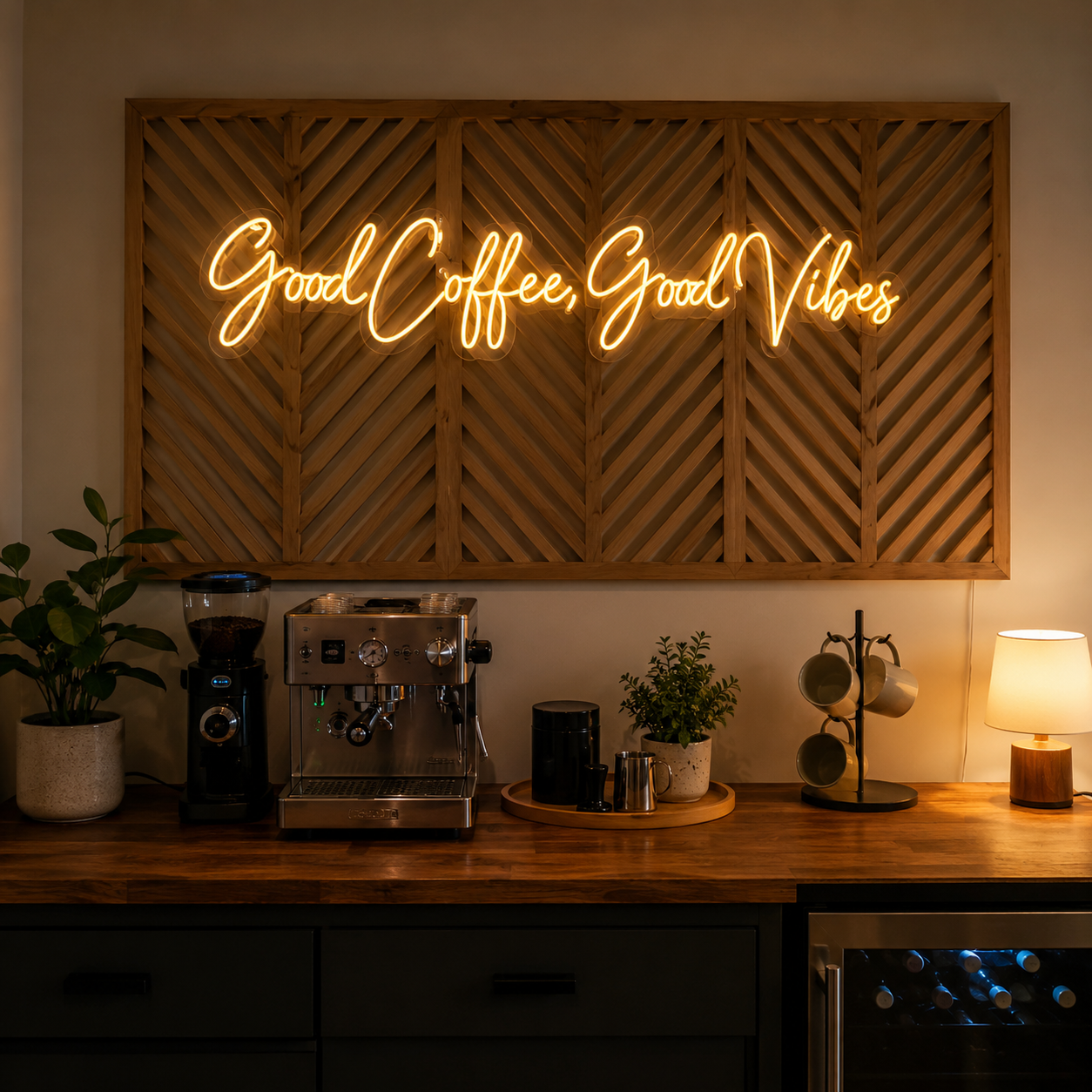 Good Coffee Good Vibes LED Neon Sign - 03 Real Lifestyle Scene