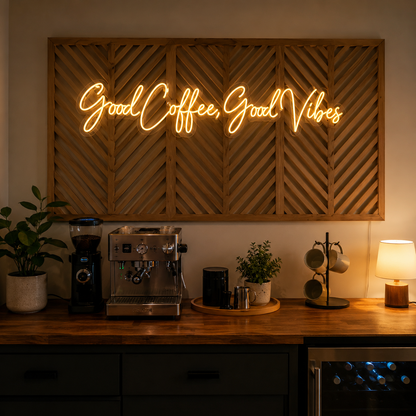 Good Coffee Good Vibes LED Neon Sign - 03 Real Lifestyle Scene